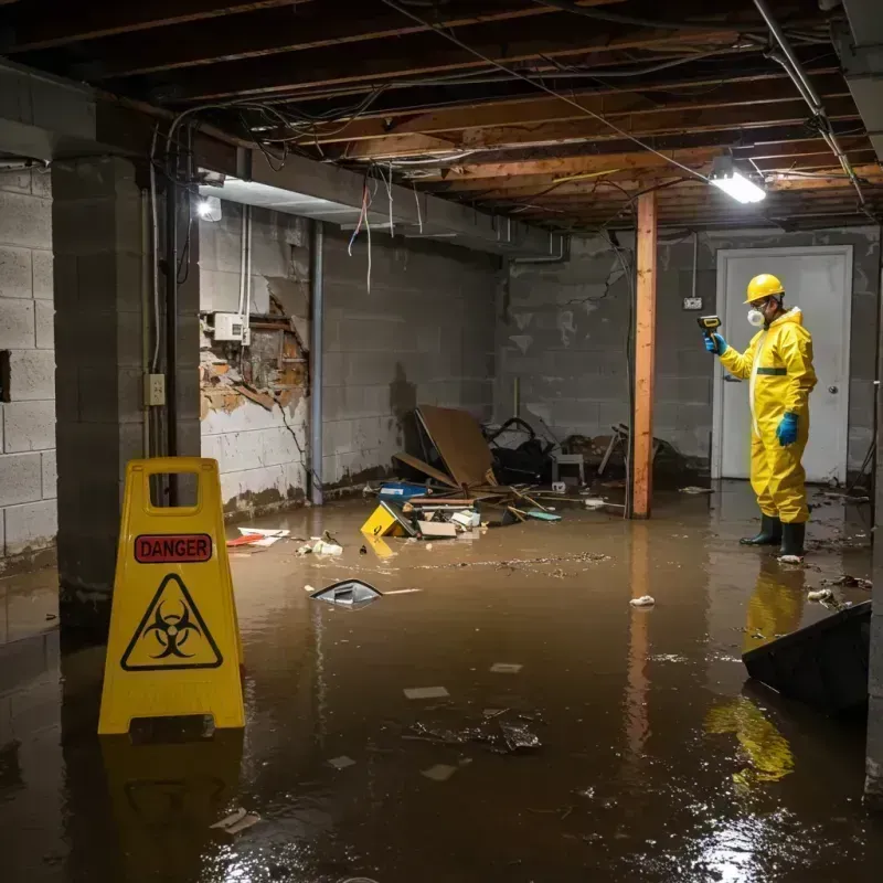 Flooded Basement Electrical Hazard in Mount Hope, WV Property