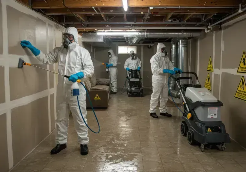 Basement Moisture Removal and Structural Drying process in Mount Hope, WV